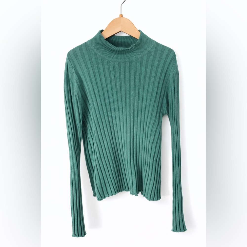 Cotton On Teal Ribbed Turtleneck Sweater